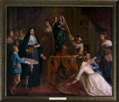 Ærkehertuginde Isabella af Spanien, som giver sine juveler til basilikaen St. Martin i Halle af Gaspar De Crayer