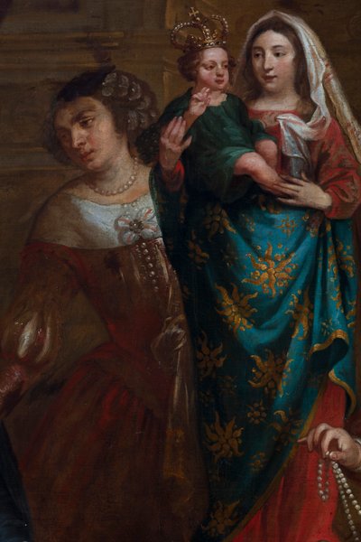 Ærkehertuginde Isabella af Spanien, som giver sine juveler til basilikaen St. Martin i Halle af Gaspar De Crayer