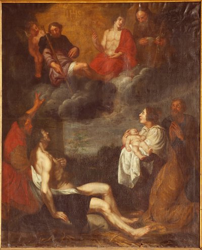 Sognekirke (Sint-Pieterskerk). Indre. Sydgang. Alteret. Maleri. Kristi fødsel. Attr. til G De Craeyer. 17. århundrede. (maleri) af Gaspar De Crayer