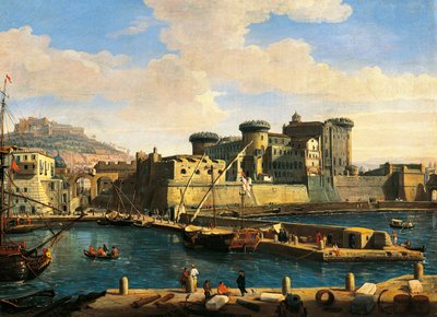 Docklands i Napoli af Gaspar van Wittel