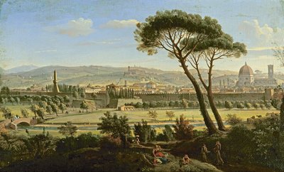 En udsigt over Firenze fra Bologna Road (olie på lærred) af Gaspar van Wittel
