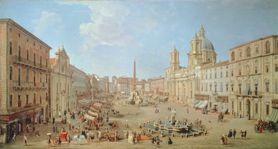 Rom, Piazza Navona (olie på lærred) af Gaspar van Wittel