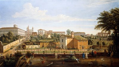 SS-kirken. Marcellino og Pietro, fra Vigna Ciccolini, af Gaspar van Wittel