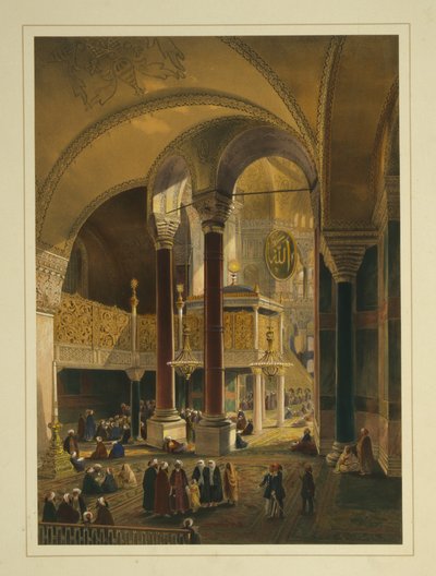Det kejserlige galleri i Ayasofya-moskéen, tidligere Hagia Sophia-kirken af Gaspard Fossati