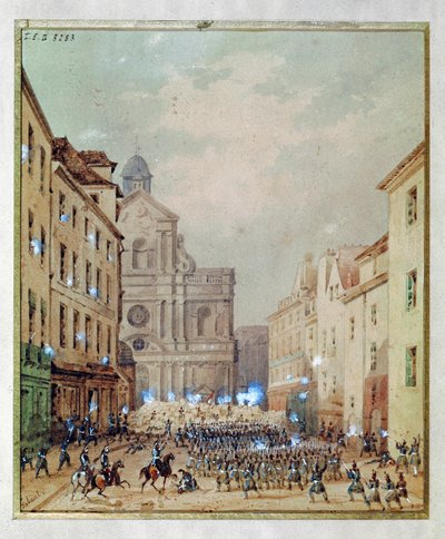 Barrikade i rue Culture-Sainte-Catherine af Gaspard Gobaut