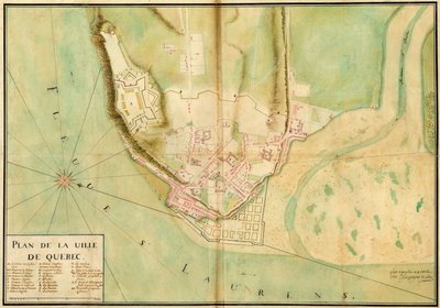 Gaspard-Joseph Chaussegros de Lery, Plan over byen Quebec, 1727 af Gaspard Joseph Chaussegros de Léry