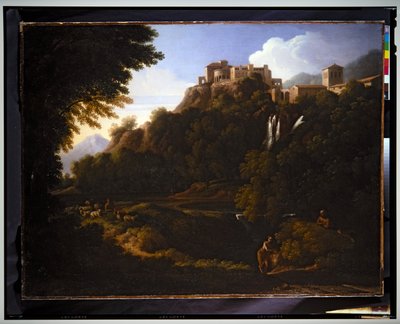 Landskab - Et vandfald i den romerske Campagna af Gaspard Poussin Dughet