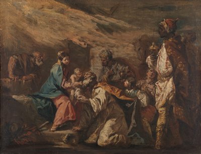 Tilbedelse af Magi af Gasparo Diziani (attributed to)