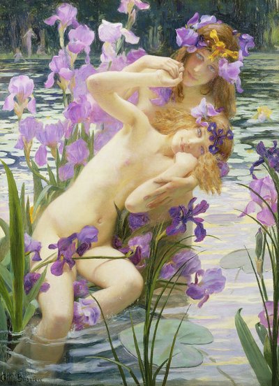 Badende nymfer af Gaston Bussiere