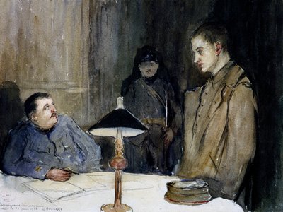 Forhør af tysk fange af Gaston Hippolyte Boucart