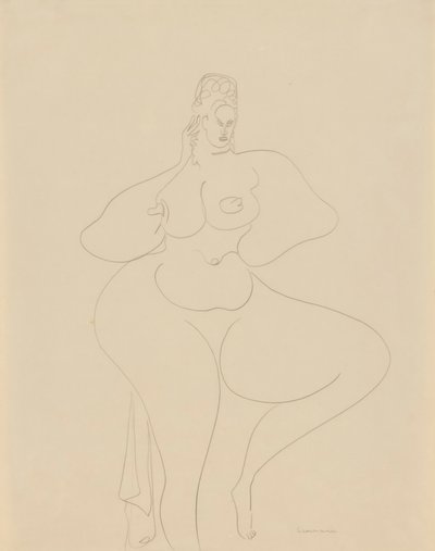 (Nøgen danser med drapering) af Gaston Lachaise