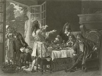 En middag i huset Moliere i Anteuil (dybtryk) af Gaston Melingue