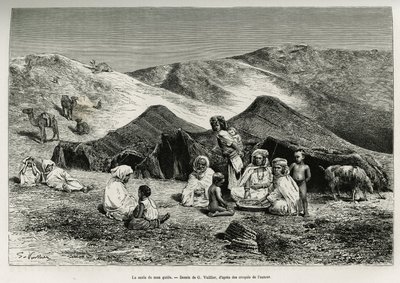 Min guides nezla (slægtning). Indgravering af G.Vuillier, for at illustrere det algeriske Sahara, af V.Largeau, i 1874-1878, udgivet i Tour du monde, under ledelse af Edouard Charton (1807-1890) af Gaston Vuillier