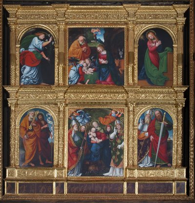 Bebudelse og fødsel, 1516 af Gaudenzio Ferrari