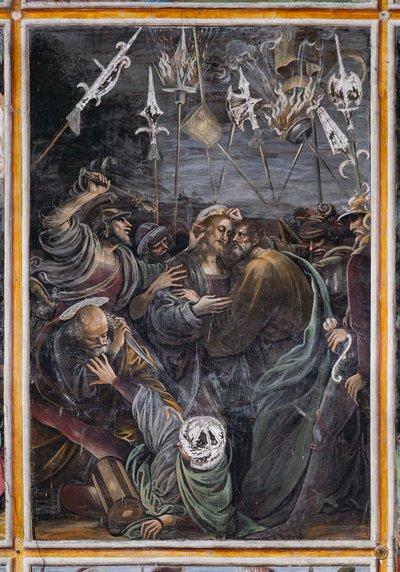 Kiss of Juda, detalje af "The life and the Passion of Christ" af Gaudenzio Ferrari