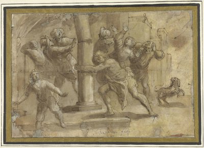 Samson styrter templet sammen af Gaudenzio Ferrari