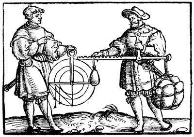 Vejning med stålværk, 1547 af Gaultherius Rivius
