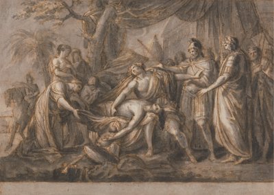 Achilles beklager Patroklos død af Gavin Hamilton