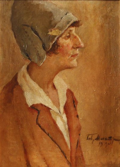 Portræt af digteren Anna Akhmatova 1889-1966, 1929 af Gavriil Petrovich Makaturin