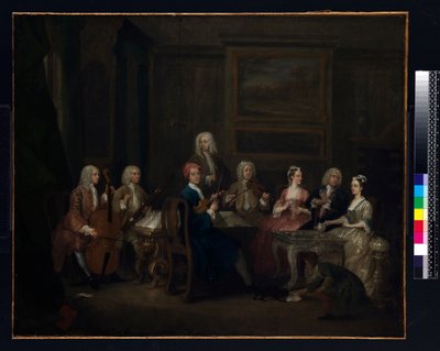 En musikalsk fest: familien Mathias, ca. 1730 af Gawen Hamilton