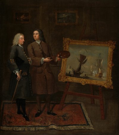 Thomas Walker og Peter Monamy, ca. 1735. af Gawen Hamilton
