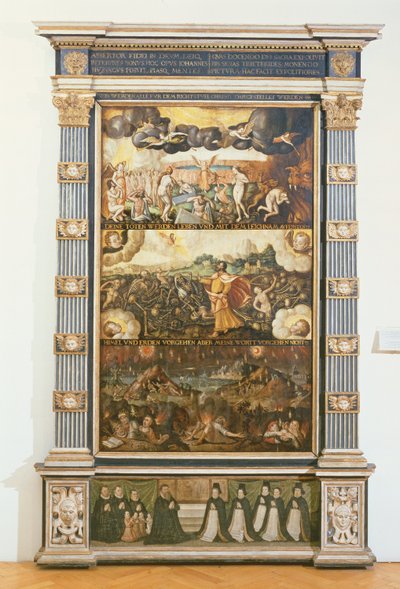 Åbningen af det sjette segl, Ezekiels Vision og The Last Judgement, 1584 af Gdansk School