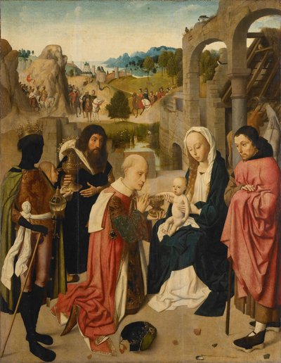 Magiernes tilbedelse, 1490 af Geertgen Tot sint Jans