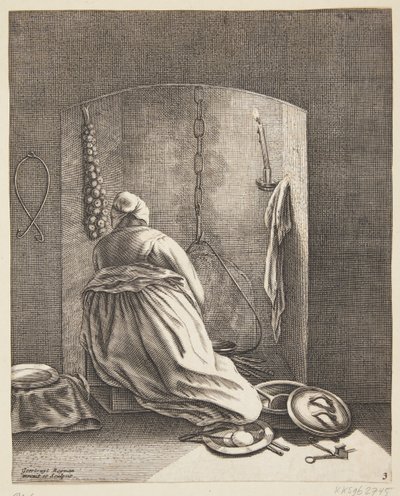En kvinde, der laver mad af Geertruyt Roghman