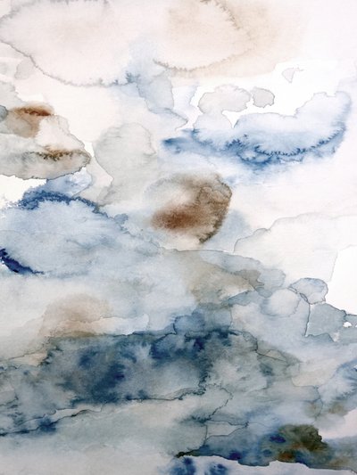 Blåbrun abstrakt himmel af Gemma Bardot