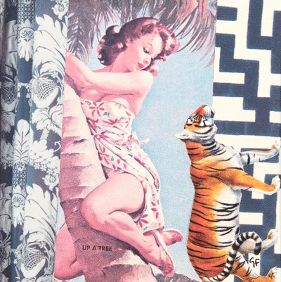 Klatrende pige med tiger, 2016 (collage) af Genevieve French
