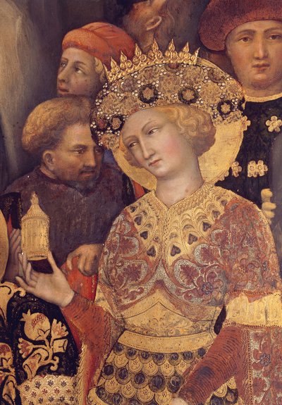 Tilbedelse af Magi detalje af konge af Gentile da Fabriano