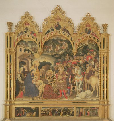 Tilbedelse af Magi-altertavlen, 1423 (tempera på panel) af Gentile da Fabriano