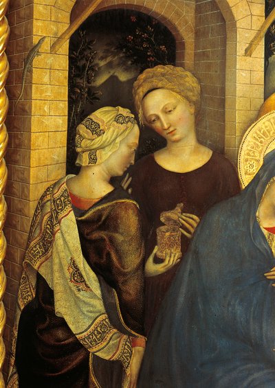 Tilbedelse af Magi-detaljen af tjenere af Gentile da Fabriano
