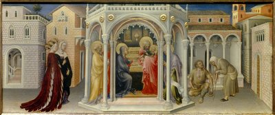 Præsentation ved templet Træmaleri af Gentile da Fabriano (1370-1427) 1423 Søn. 0,26x0,66 m af Gentile da Fabriano