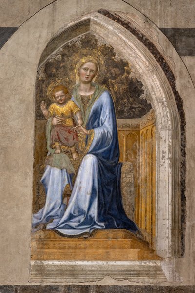 Interiøret: "Troneret Madonna med barn og engle", af Gentile da Fabriano af Gentile da Fabriano
