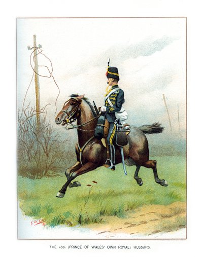 Den 10. prins af Wales egner kongelige husarer, c1890. af Geoffrey Douglas Giles
