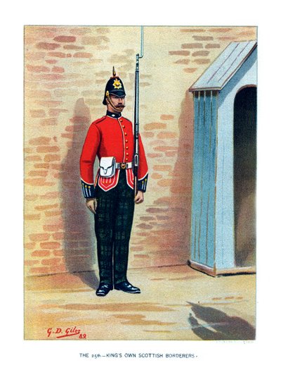 The 25th Kings Own Scottish Borderers, c1890. af Geoffrey Douglas Giles