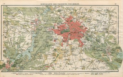 Skolekort over området omkring Berlin af Geographische Anstalt von Velhagen und Klasing