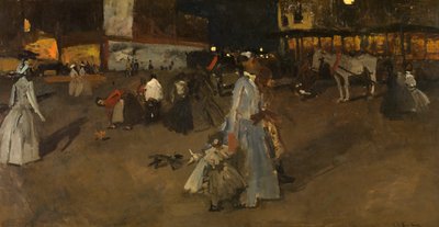 En aften på dæmningen i Amsterdam (olie på lærred) af Georg Hendrik Breitner