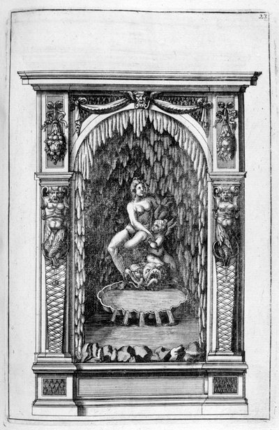 Springvand, grottedesign, 1664. af Georg Andreas Bockler