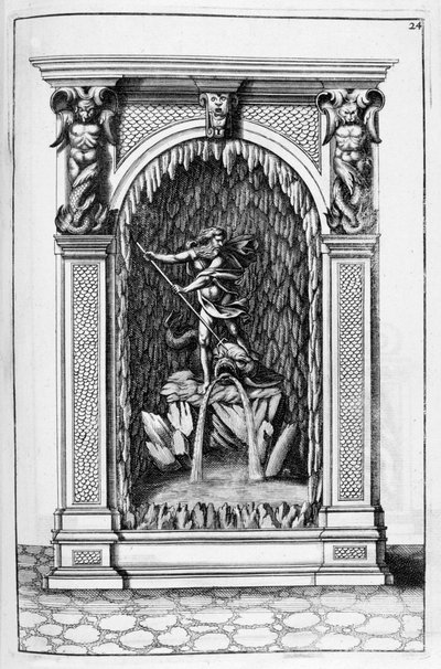 Springvand, grottedesign, 1664. af Georg Andreas Bockler