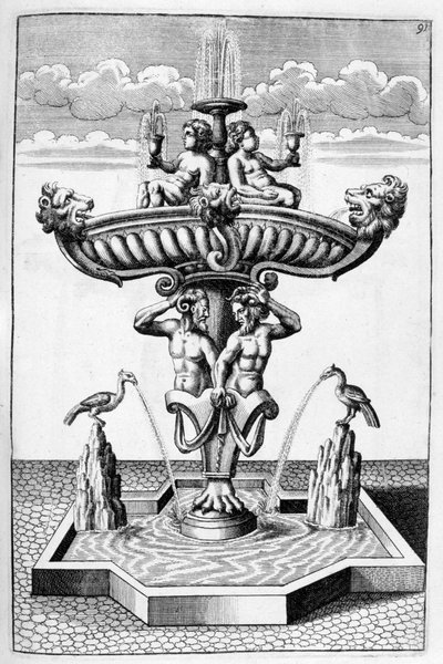 Dekorativt springvandsdesign, 1664 af Georg Andreas Bockler
