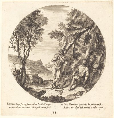 Mercury Lulling Argos i søvn af Georg Andreas Wolfgang the Elder