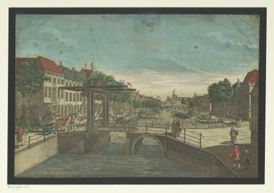 Udsigt over Bierkade i Haag af Georg Balthasar Probst (possibly)