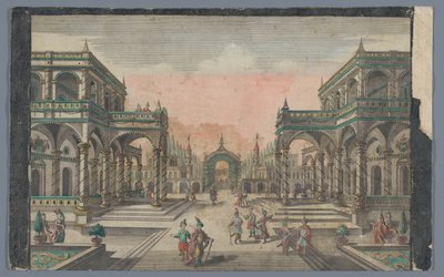 Udsigt over en allé mod en cypreshave i Konstantinopel Lust-Gänge des Groß-Sultans gegen dem Cypressen Garten af Georg Balthasar Probst (possibly)