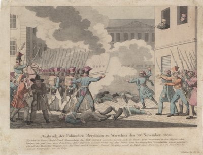 Udbrud af den polske revolution i Warszawa i november 1830 af Georg Benedikt Wunder