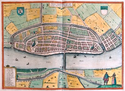 Kampen og floden Ysel, Holland - i 