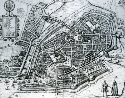 Kort over Hamborg, fra 
