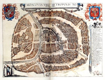 Kort over Moskva, 1572 af Georg Braun und Franz Hogenberg