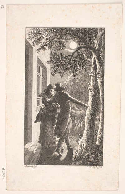 Illustration med bortførelse ved nat af Georg Christian Schule